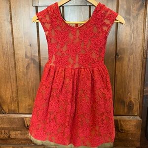 Joyfolie Red Lace Dress